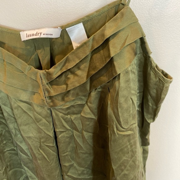 Laundry By Design 100% Silk Tank Top Green Womens Large - Picture 2 of 4